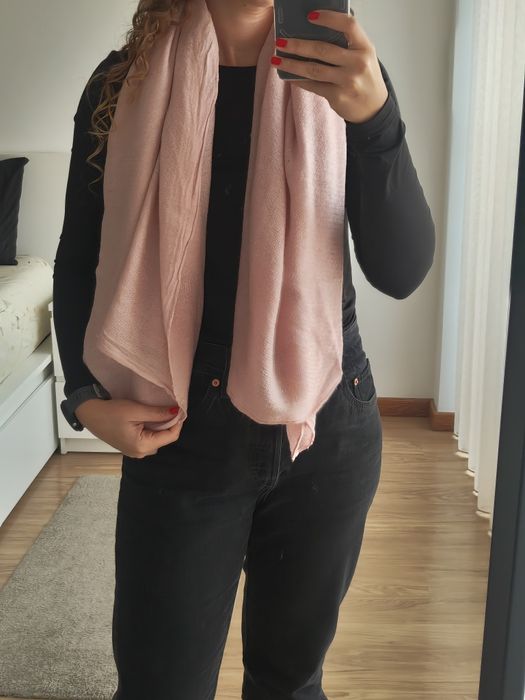 Cachecol cor de rosa