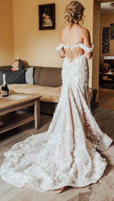 Suknia ślubna 162 cm/ rozm. S - Agnieszka Światły