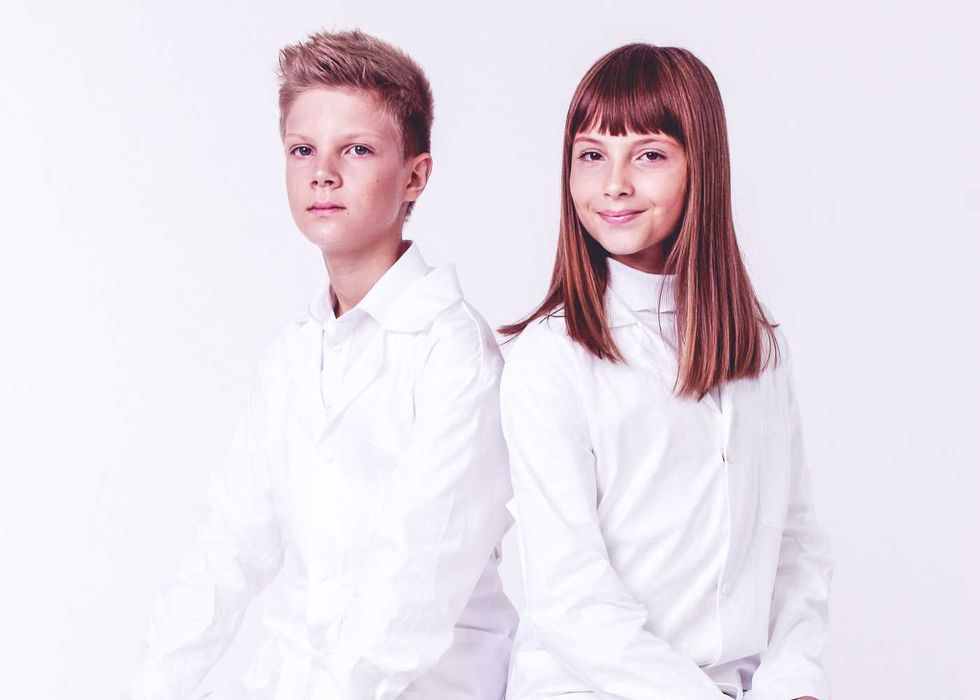 Халат на кнопках для хімії та біології - Лаборант,  білий бавовна 100%