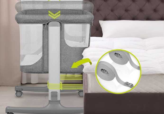 Berço de bebé e de baloiço até 9 kg - 60 x 66 x 85 cm - NOVO