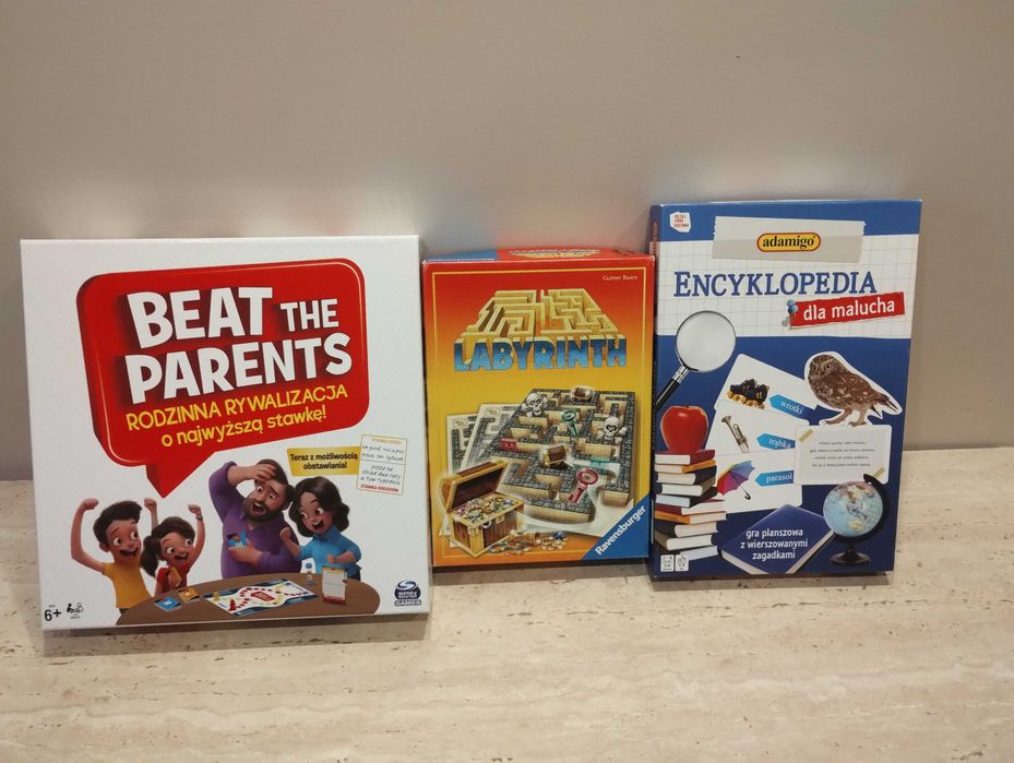 zestaw gry planszowe dla dzieci 3szt