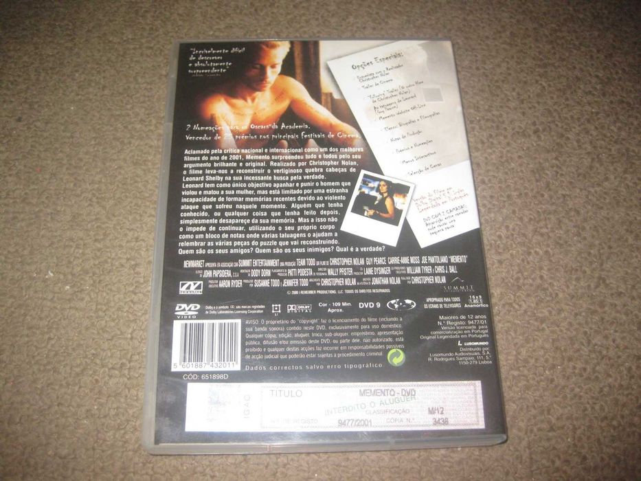 DVD "Memento" de Christopher Nolan