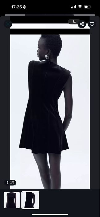 Черное платье zara велюр l xl