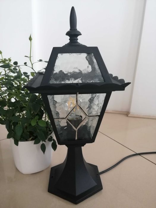 Witraż -lampa aluminium + szkło 4szt