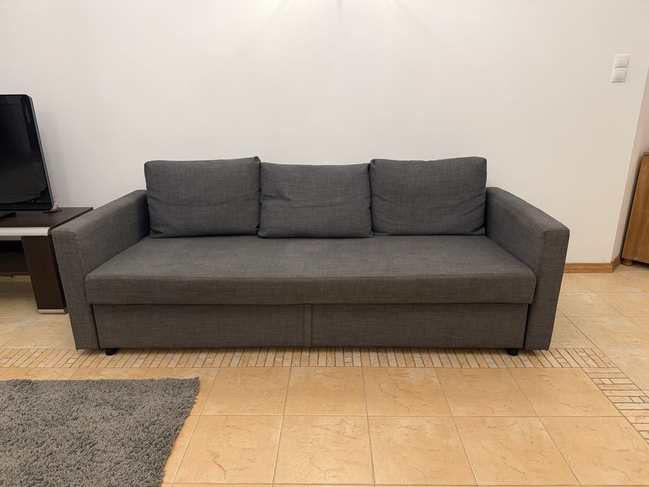 FRIHETEN Sofa 3-osobowa, rozkładana, Skiftebo ciemnoszary