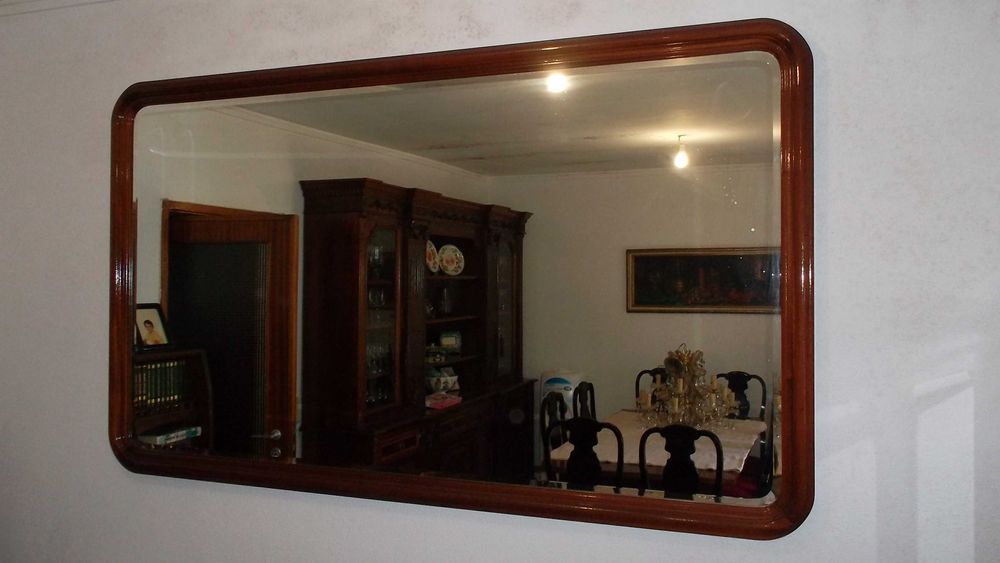 Living room mirror approx. 105x180 cm with wooden frame, used64750952529539121