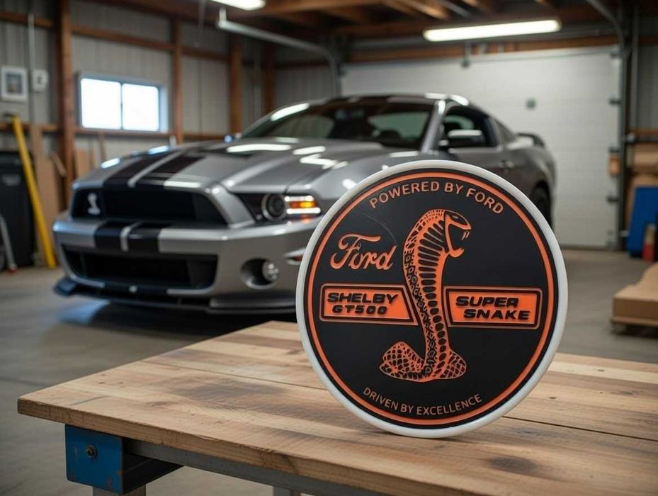 Lightbox Luminaria decorativa Ford Shelby GT500 Super Snake cx branca