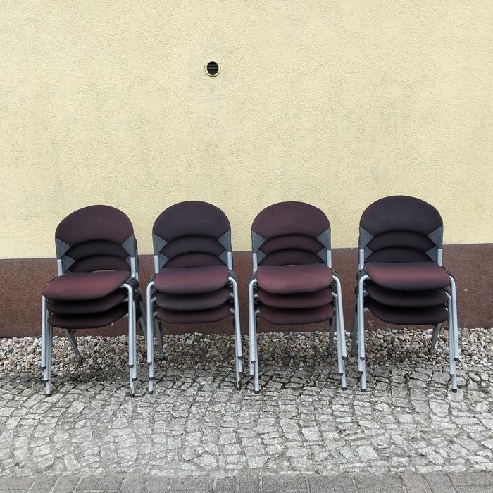 Krzesełka tapicerowane 12 sztukmetalowe nóżki krzesła fotele