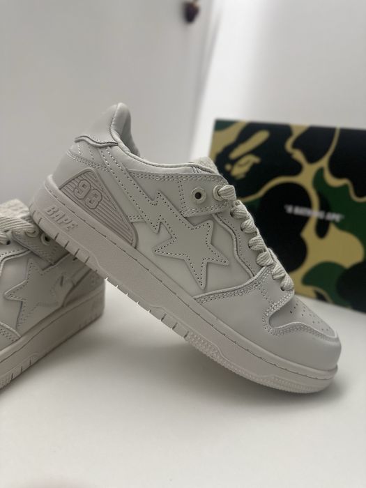 A Bathing Ape Bape Sk8 Sta Triple White Nubuck
