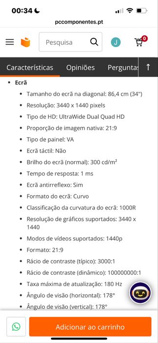 Monitor MSI MAG 345CQR 34