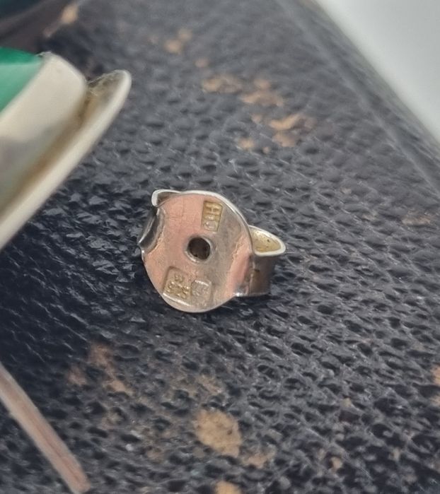 Srebrne kolczyki z malachitem srebro 925