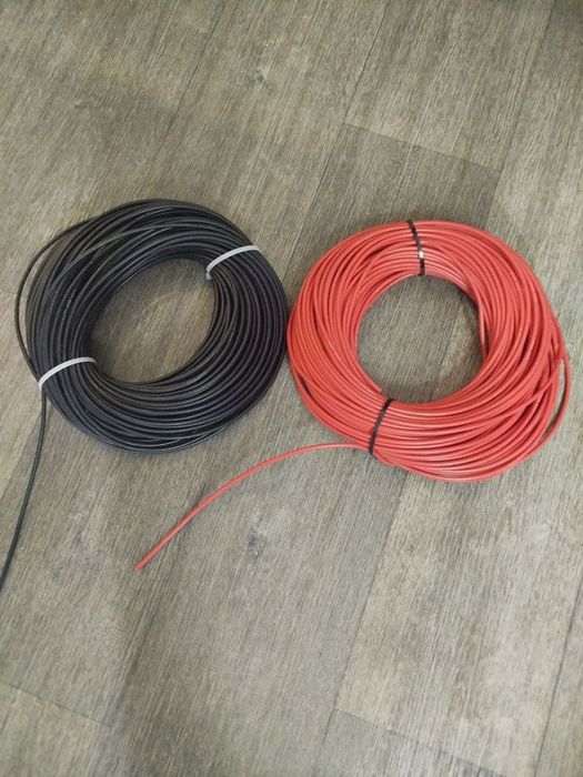 Провід( дріт) силіконовий 12AWG чорний  червоний