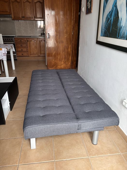 Sofa Cama Azul Cinza