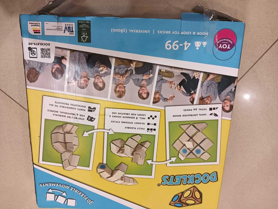 Klocki drewniane na rzep zestaw DOCKLETS 4+ zwierzęta