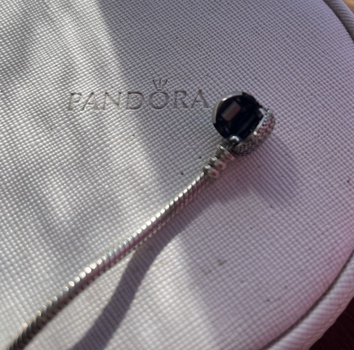 Pulseira pandora fecho de coraçao com brilho