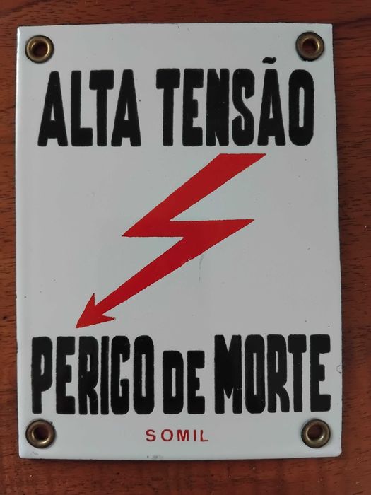 Placa antiga Perigo de morte