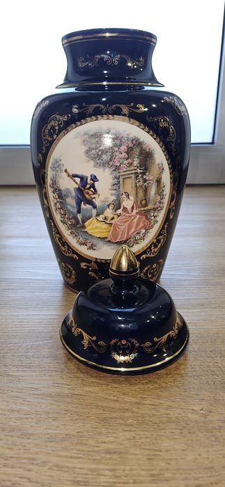 Vaso em porcelana Frazarte azul cobalte
