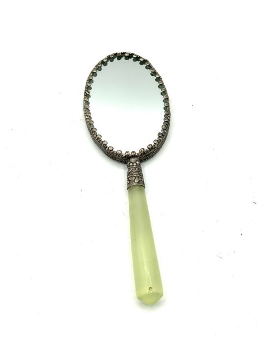 Espelho de mao chines em jade