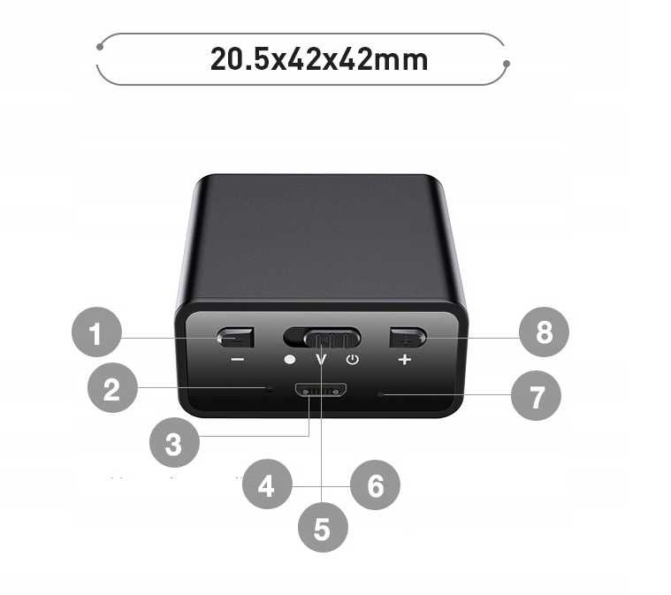 Mini DYKTAFON Podsłuch Szpiegowski Detekcja Ukryty USB 32GB | GRATIS