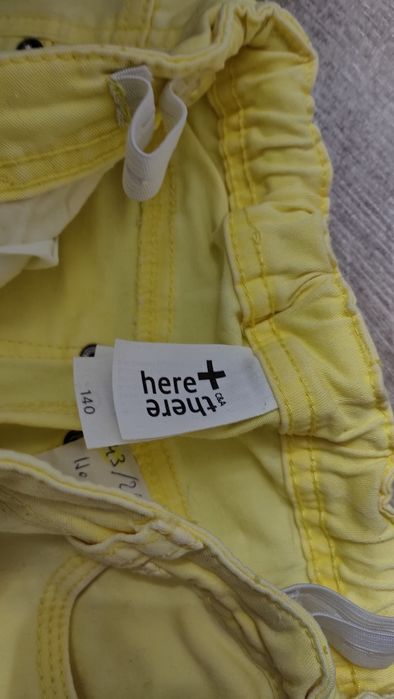 C&A Proste Żółte jeansowe spodnie 140