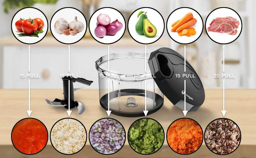 Ręczny rozdrabniacz do warzyw na linkę Blender Szatkownica 1000 ml