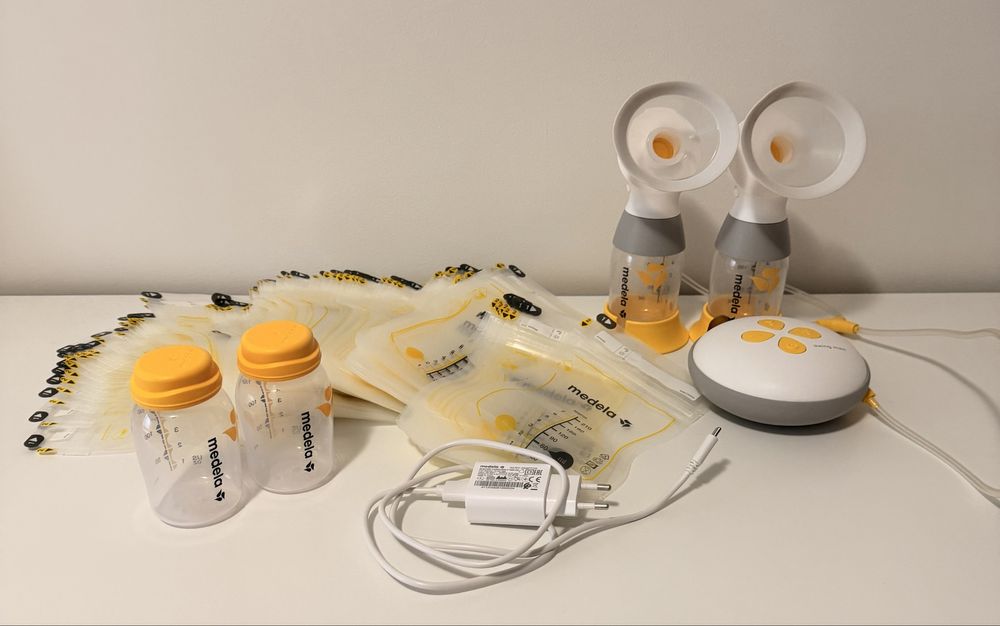 Extrator de leite Medela Swing Maxi + 80 sacos +  2 frascos extras