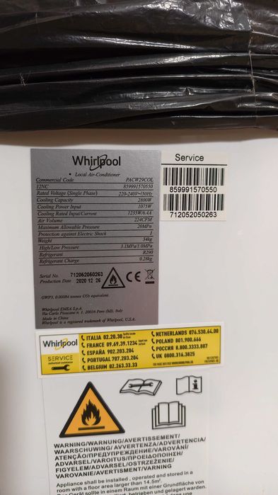 Whirlpool PACW29COL