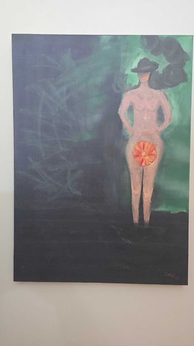 Pintura Original em Tela | Mulher com Flor