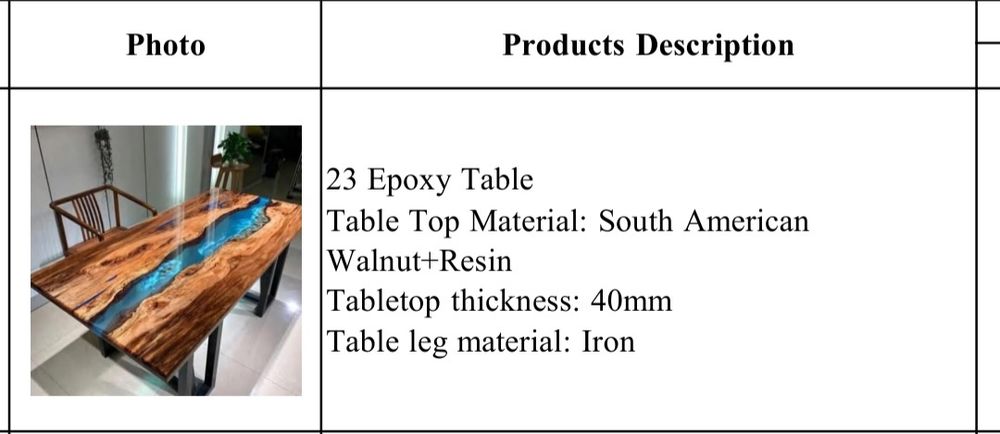 Mesa epoxy 1200 x 600 x 740mm