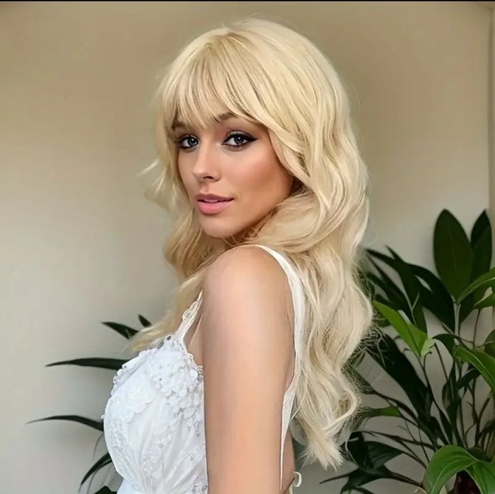 Peruka dluga złoty blond