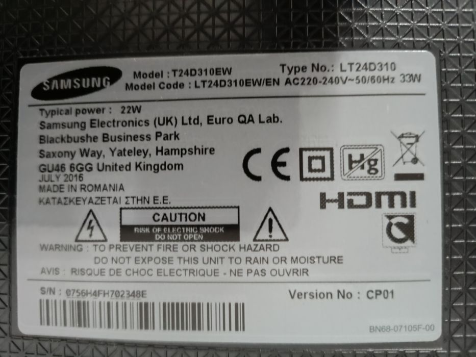 Tv Samsung 60cm a cores