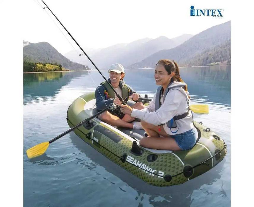 Intex 66332, надувная лодка SEAHAWK 2 Set (68347) 236x114x41см, 2-х
