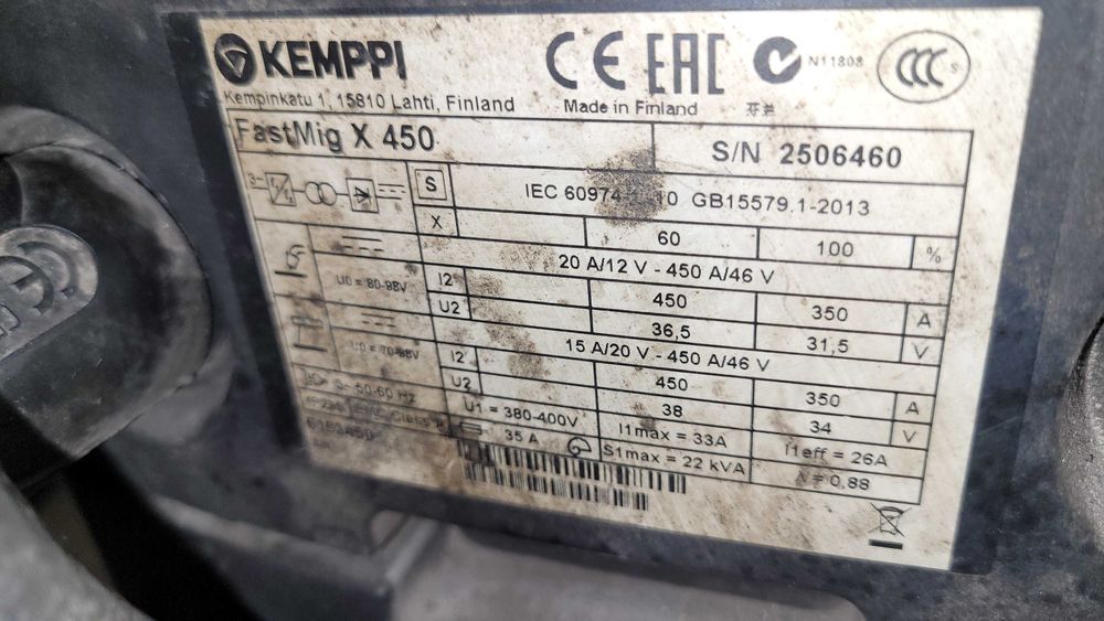 Spawarka KEMPPI FastMig X 450 + WFX 300 + Cool X prod. 2017