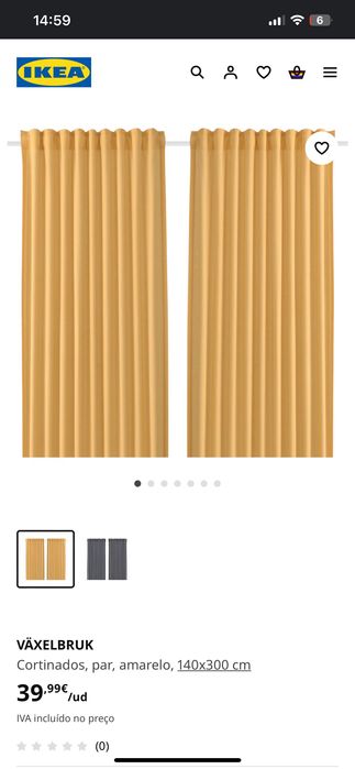 Cortinados Amarelos Ikea!