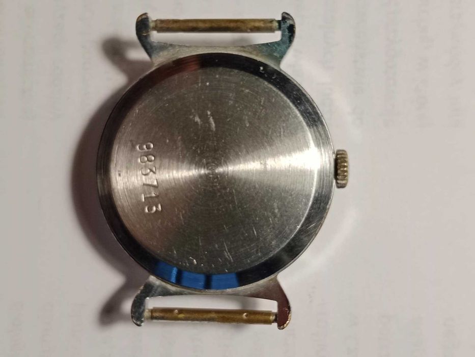 Zegarek Pobeda Победа mechaniczny nakręcany niebieska tarcza sekunda