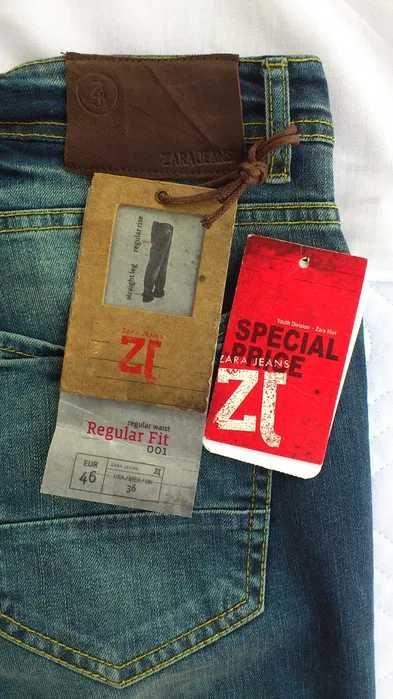 Джинсы ZARA Jеans,Испания.НОВЫЕ с витрины,р.46.ТёмноСиние С этикетками