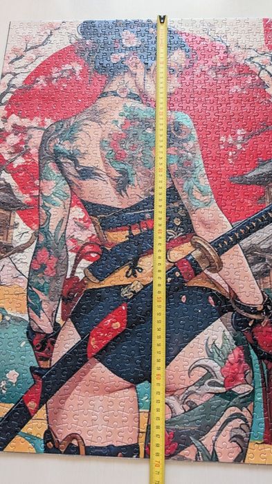 Японские большие Пазлы 1000 штук девушка японка самурай Japan puzzle