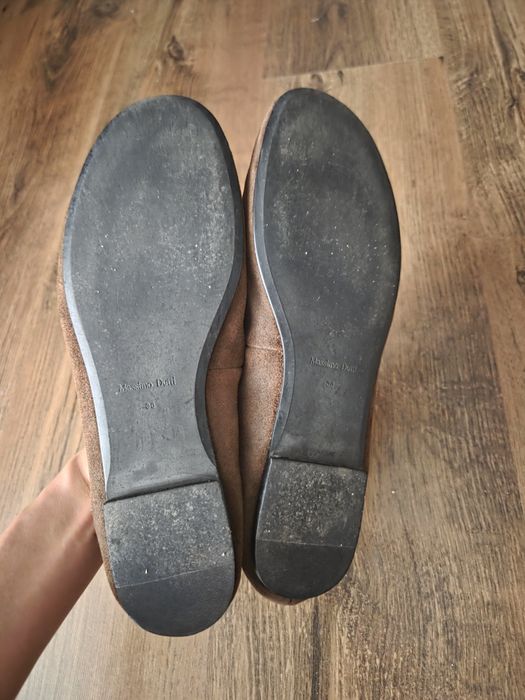 Modowe zamszowe mokasyny massimo dutti 38