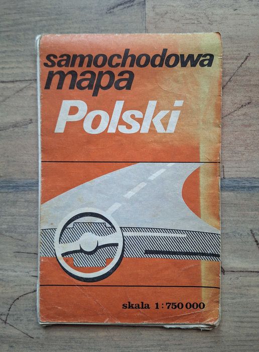 Stara mapa samochodowa Polski 1982 r.