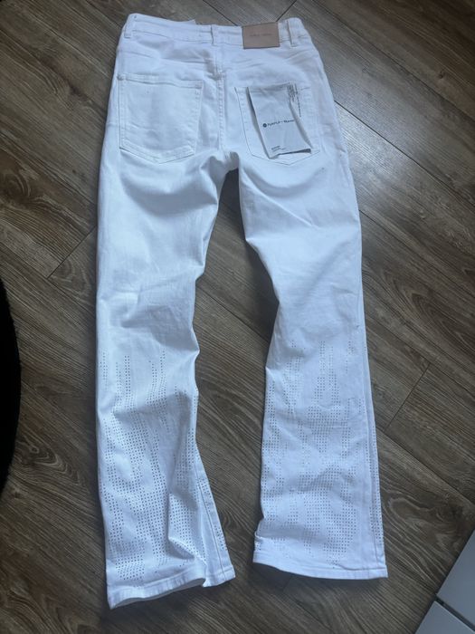 Purple jeans biale flared