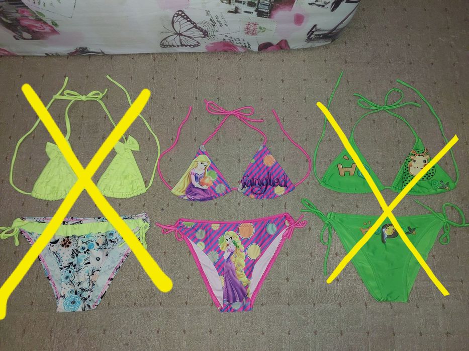 Детский купальник раздельный плавки лифчик на завязках девочка р.30,32