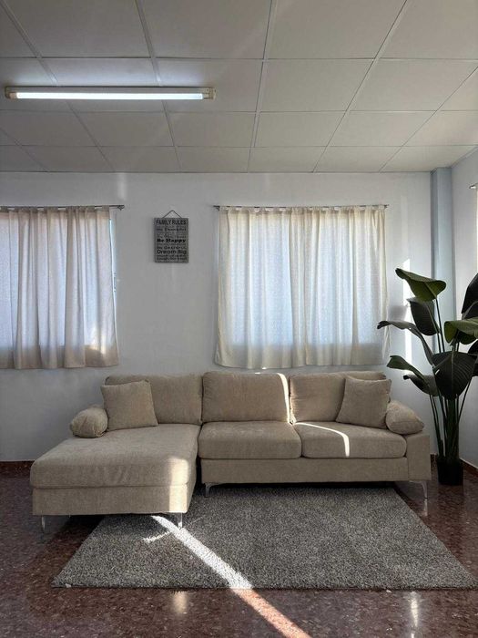 Sofá bege chaise longue + entrega gratis