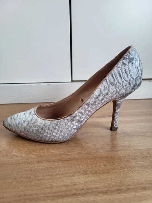 Sapatos Pele Imitação Crocodilo Cinza - ZARA