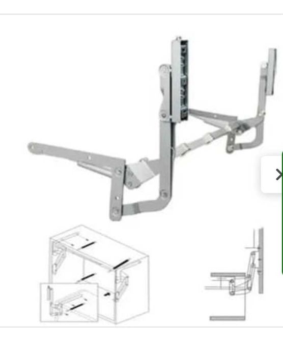 sistema elevatório com amortecedores para porta de cozinha cinza