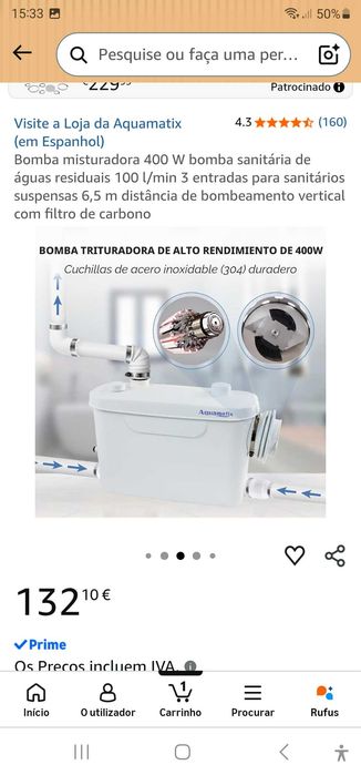 Bomba e reservatório