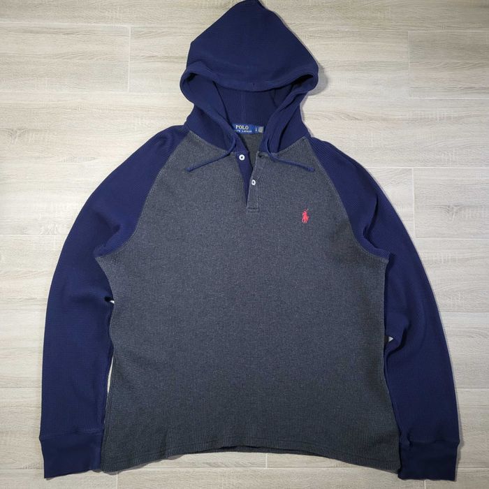 Худи хенли Polo Ralph Lauren вафельная вязка реглан толстовка