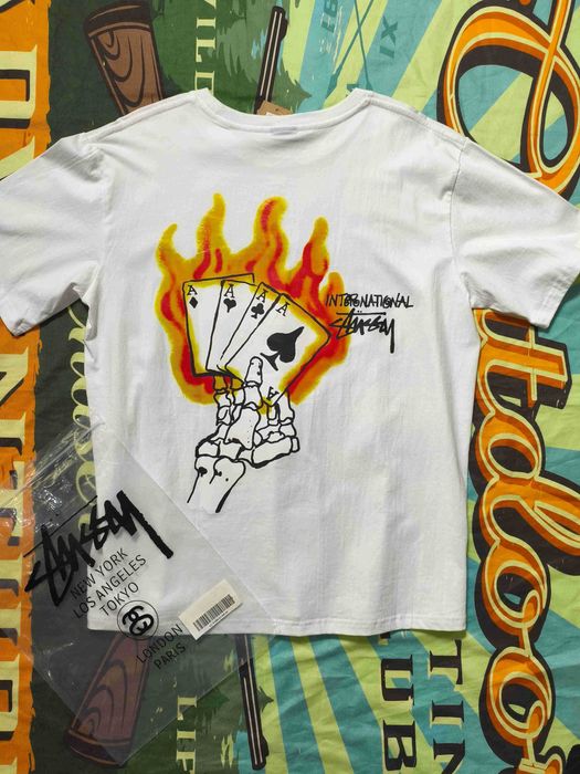 Stussy Męska Biała Koszulka z Nadrukiem XL