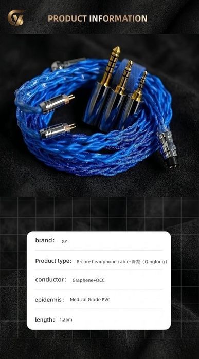 GY-318 Qinglong 2Pin/QDC/Double 3.5 Modułowy Kabel 3x Wtyki 2.5,3.5,4.4mm