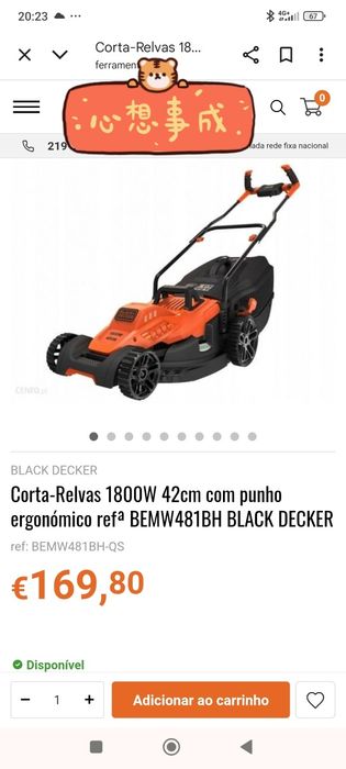 Corta-Relvas BLACK & DECKER 1800W 42cm com punho ergonómico