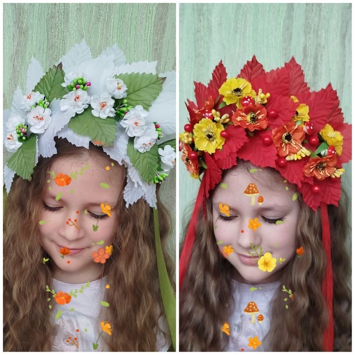 Віночок весняний вінок український новорічний обруч з пір'я зірка